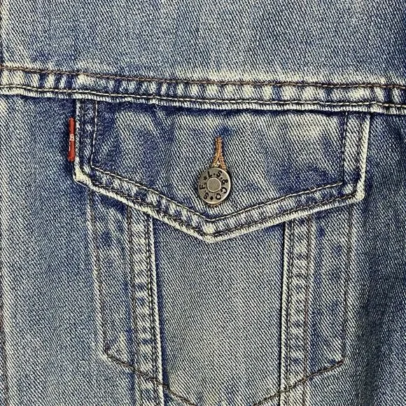 Levi's Standard Trucker Jacket Mens XL Blue Denim 70507 Distressed Classic - Picture 5 of 8